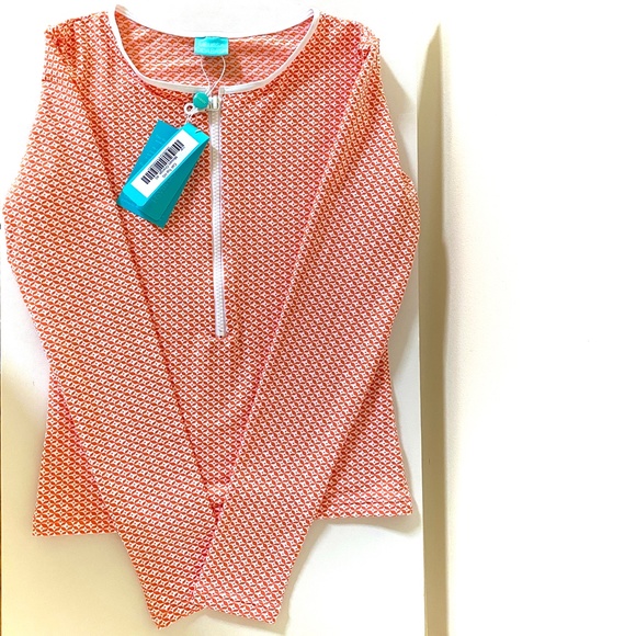 Mellissa Odabash Cali Zip Mosaic Rasher Beach Swim Top & Bikini Bottoms - Picture 6 of 12